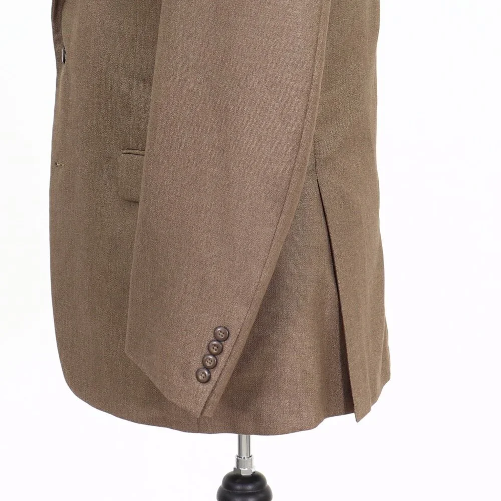 Stafford 42L Brown Solid 2-Button Sport Coat Blazer Jacket G162